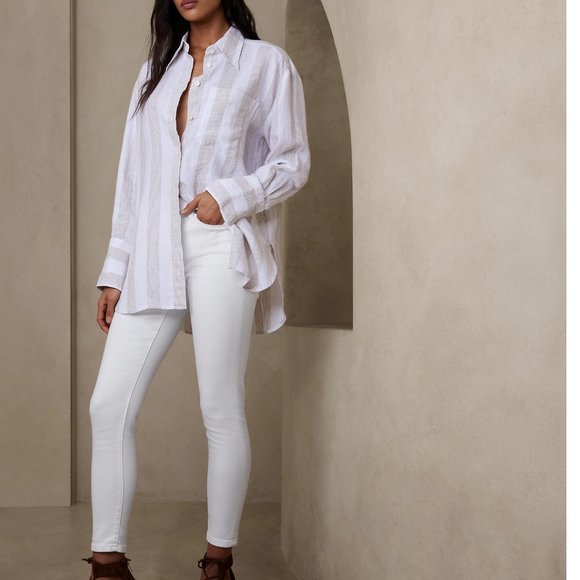 Mid-Rise Skinny Jean in White Size 27 Petite / 4 Petite - Picture 1 of 7
